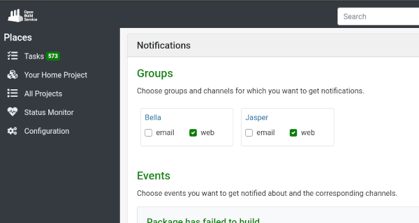 Mark Web Notifications for Groups.