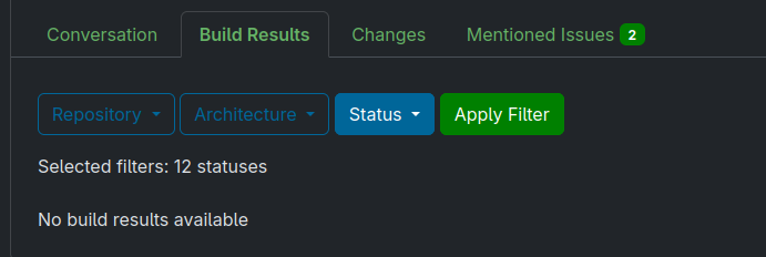 Better Filtering for Build Results