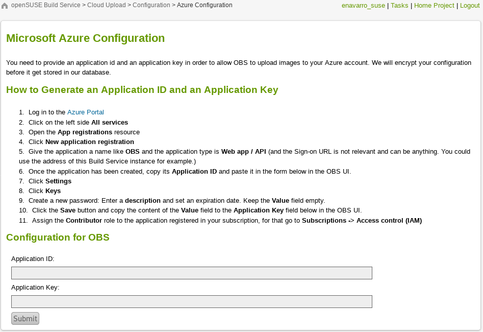 Microsoft Azure Configuration