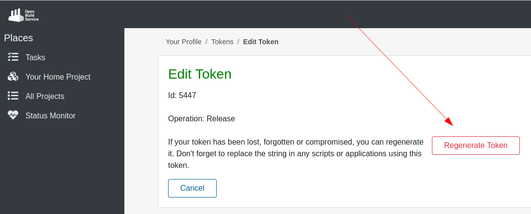 Regenerate tokens in the web UI