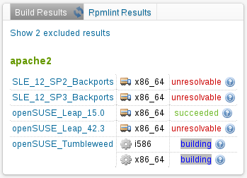 OBS – Excluded build results