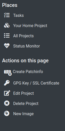 Generic actions in the project view