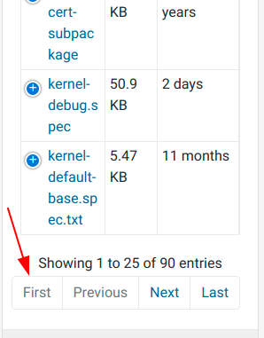 Datatables Pagination